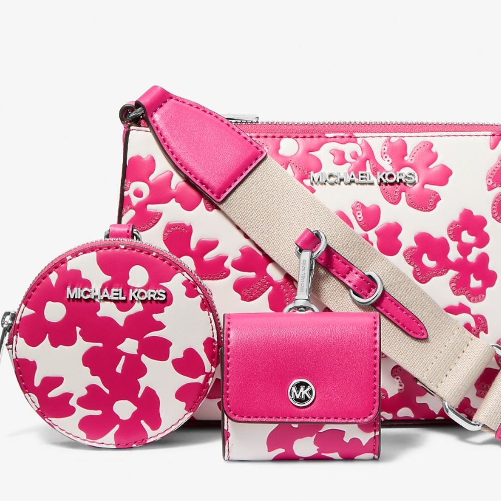 Michael Kors Pink and White Crossbody Bag